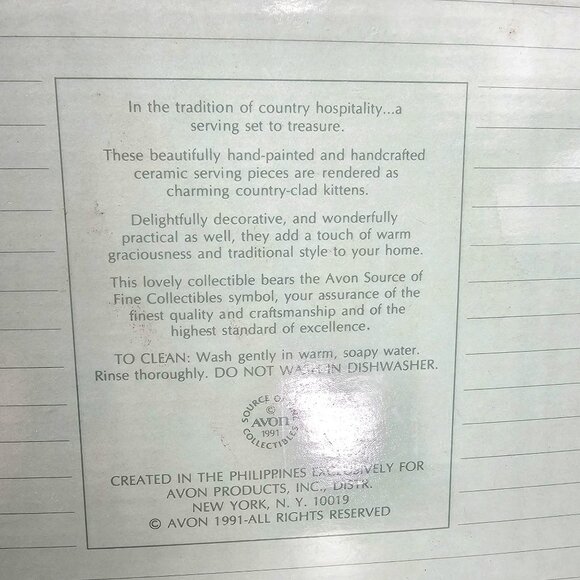 Vintage Avon Country Purr-Fection Sugar & Creamer Set - Picture 9 of 16